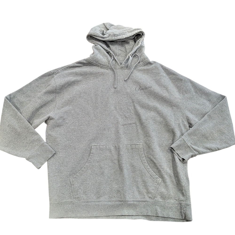 PENDLETON Woolen Mills Mens‎ XXL Gray Graphic Mountain Hoodie Sweatshirt PNW